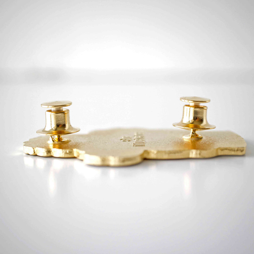 gold lapel pin clutch-locking