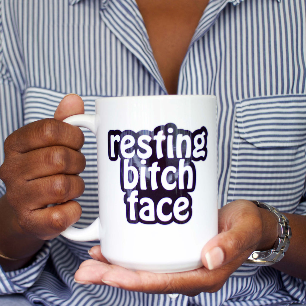 resting bitch face coffee mug